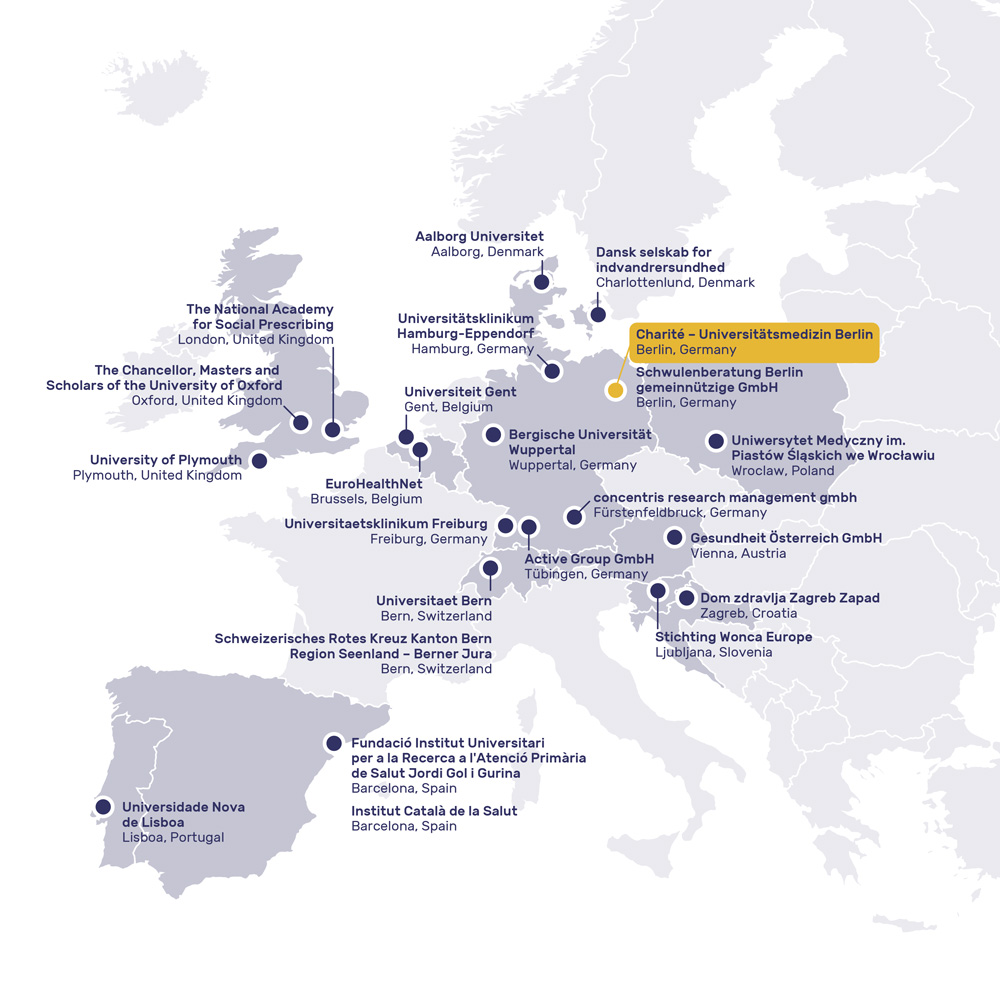 Map showing partners